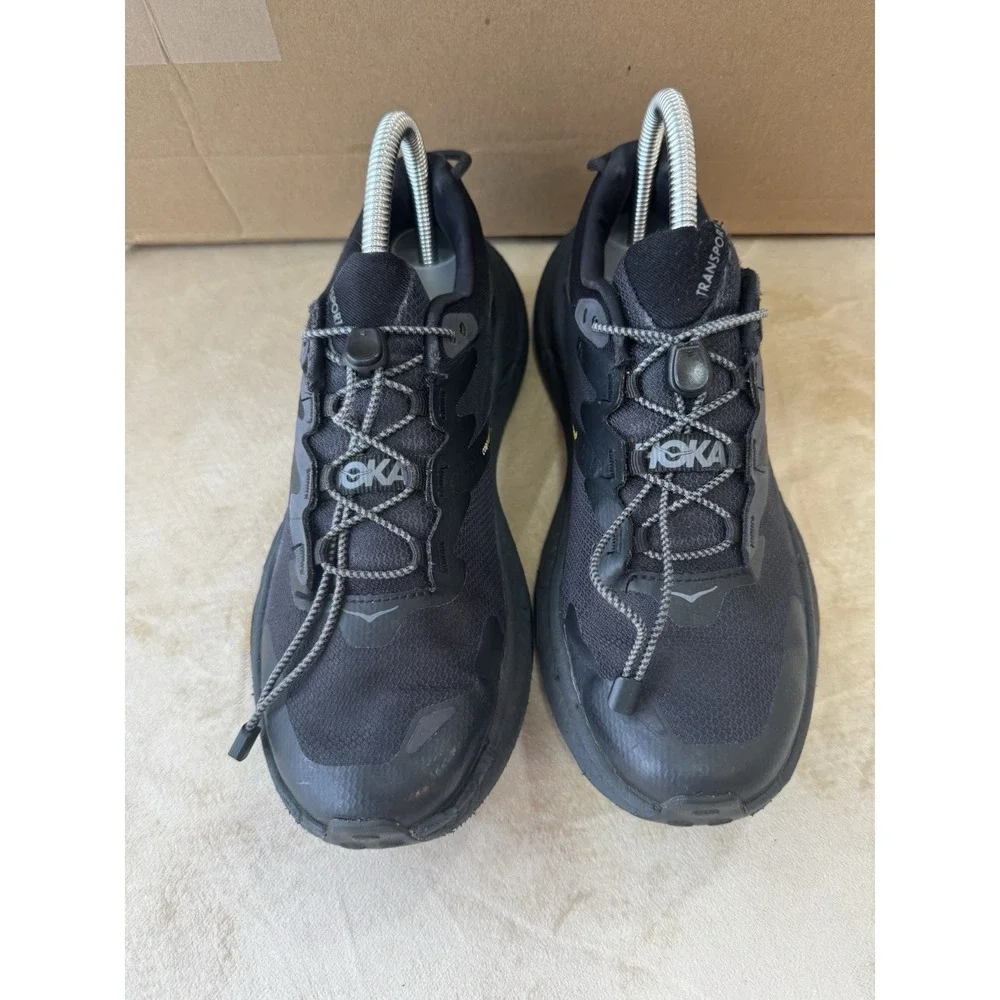 Hoka One One Transport Shoes Womens Size 7.5B Black Hiking Sneakers 1123154 BBLC